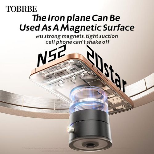 TOBRBE Magnetic Phone Car Holder, Suction Cup Holder, Manual Magnetic Vacuum Adsorption Mobile Phone Holder Cellphone Mount Stand rotating springtok Black Electronics Accessories Smartphone double-sided