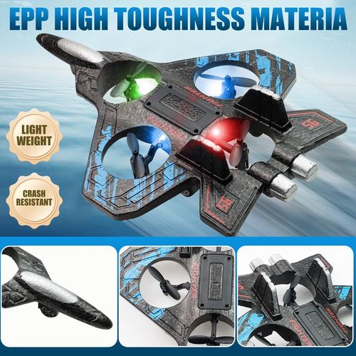 RC Airplanes Aircraft Jet with Light – 360° Air Roll Remote Control Airplane Toy for Kids, Flying Toys