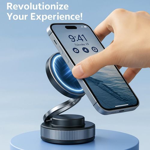 Adjustable 360-Degree Phone Stand-HandsFree Mount Magnetic Phone Stand, Fordable andRetractable, Magnetic Car Phone Holder, ideal forCar or Gym or Mirror or Shower and Smooth Surface,.CarAccessories Fit for iPhone 16 Pro Max 15