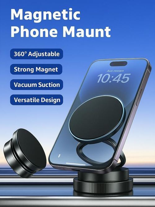 Adjustable 360-Degree Phone Stand-HandsFree Mount Magnetic Phone Stand, Fordable andRetractable, Magnetic Car Phone Holder, ideal forCar or Gym or Mirror or Shower and Smooth Surface,.CarAccessories Fit for iPhone 16 Pro Max 15