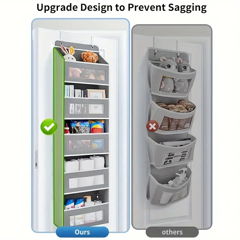 Recessed hanging storage rack, storage box, hanging wardrobe storage rack, five-layer hanging door frame