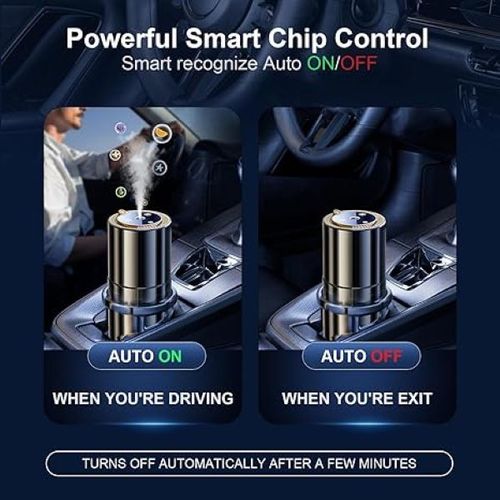 It can project a starry sky ceiling. It is charged via USB. There are four aromatherapy release modes. It automatically turns on when the vehicle starts and automatically turns off when the vehicle stops. It has a visible white mist aromatherapy function and can be operated by touch.