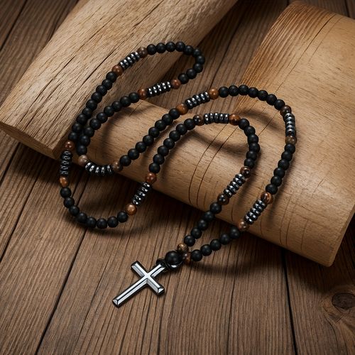 Tiger Eye Cross Necklace