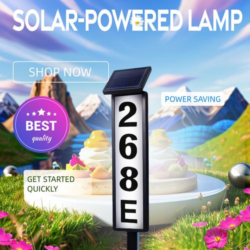 Solar LED Lighted Address Sign