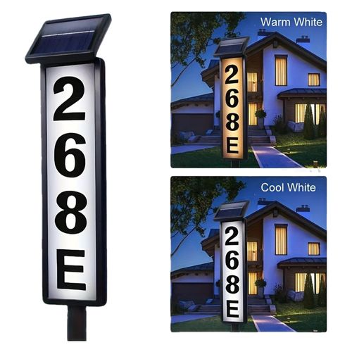 Solar LED Lighted Address Sign