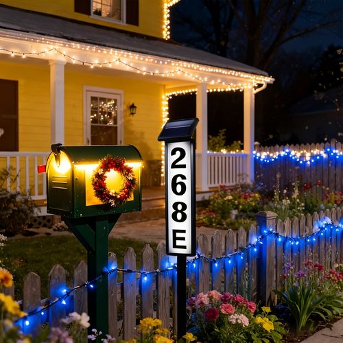 Solar LED Lighted Address Sign