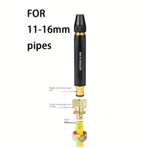 High Pressure Water Gun Nozzle with Universal Connector for Garden Watering & Car Washing