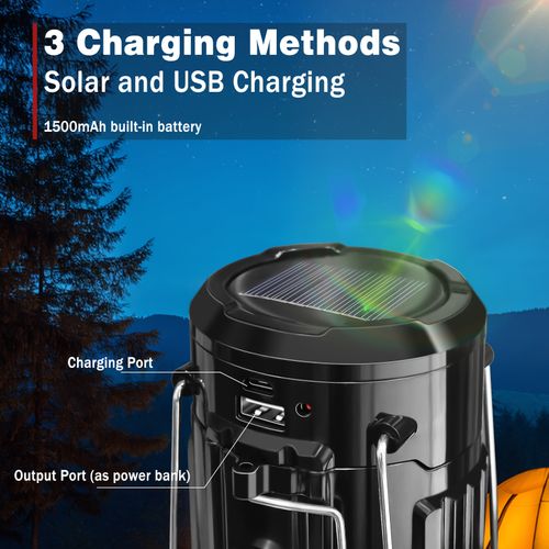 Solar Camping Fan with Light