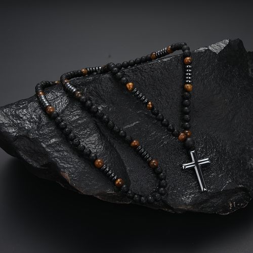 Tiger Eye Cross Necklace