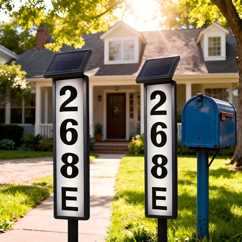 Solar LED Lighted Address Sign