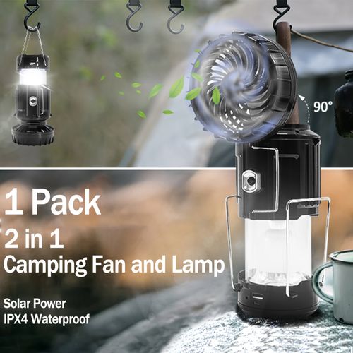 Solar Camping Fan with Light
