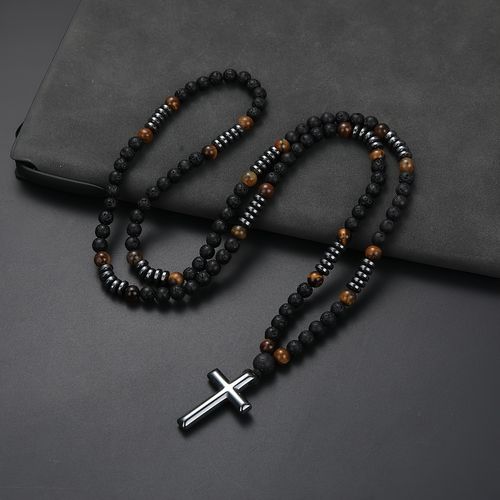 Tiger Eye Cross Necklace
