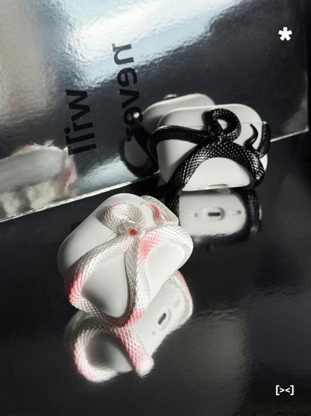 XASE CASE SerpentX AirPods Case | Snake-Scale PVC Design | Shockproof & Customizable for Music & Adventure