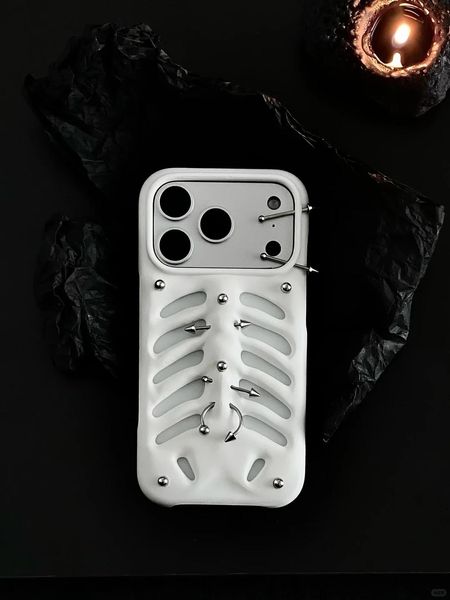 XASECASE  Torso Collection 3D Skeletal Ribs & Piercing Studs Hard Case