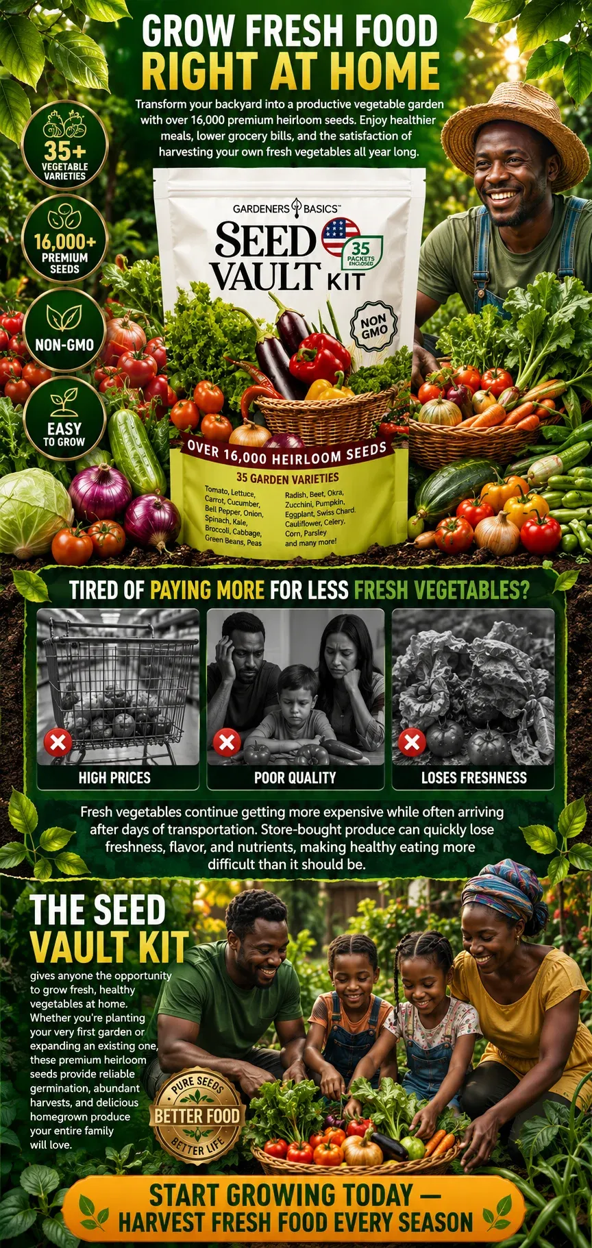 BIG DISCOUNT !! 🌱Vegetable Seed Vault Kit | 35 Varieties🔥