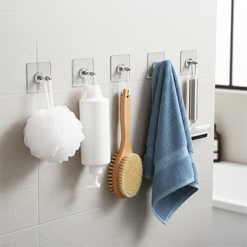 （30pcs）Acrylic photo wall hooks, stainless steel and ceramic self-adhesive smooth lightweight wall hooks, easy to install.