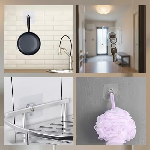 （30pcs）Acrylic photo wall hooks, stainless steel and ceramic self-adhesive smooth lightweight wall hooks, easy to install.