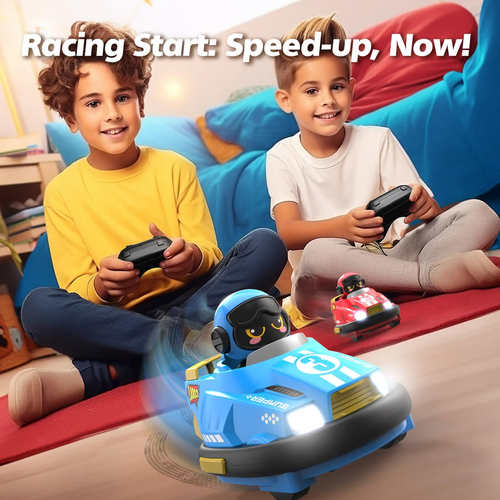 Bumper car remote control car toy car double battle racing, including 2 small motorcycles and 2 controllers