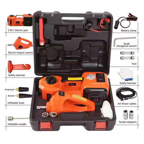 12v 5 ton outdoor electric jack kit hydraulic floor jack with air pump and impact wrench