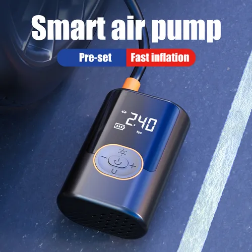 Car wireless air pump, multi-function air nozzle, dual-purpose charging + dual-screen pressure measurement + preset tire pressure + automatic stop when full