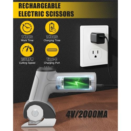 Rechargeable Mini Round Blade Electric Fabric Cutter for Cloth Carpet Cardboard