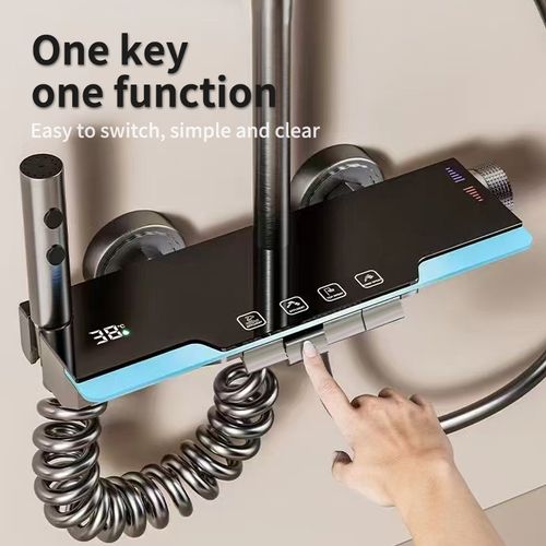 Digital Cold Hot Shower Set with LED Mood Light