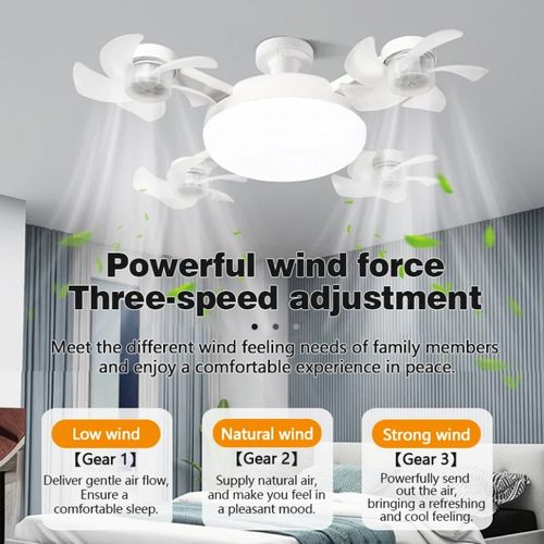 Ceiling Fan Light Creative Drone Shaped LED Fan Lights Remote Control Dimming Silent Living Room Bedroom Home Elec