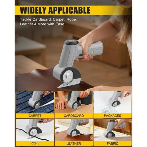 Rechargeable Mini Round Blade Electric Fabric Cutter for Cloth Carpet Cardboard