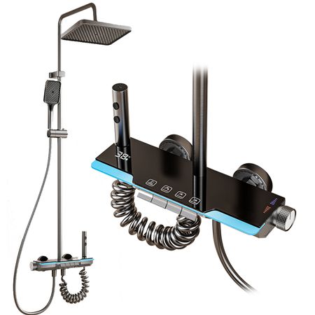 Digital Cold Hot Shower Set with LED Mood Light