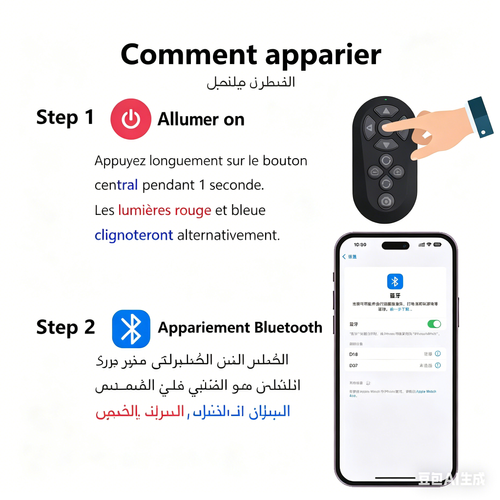جهاز تحكم عن بعد بتقنية البلوتوث للفيديوهات القصيرة؛ زر التقاط الصور للكاميرا والتقاط صور السيلفي؛ يدعم التمرير في تطبيق TikTok، وتقليب صفحات الكتب الإلكترونية، والتحكم في مستوى الصوت؛ متوافق مع أنظمة iOS و Android.