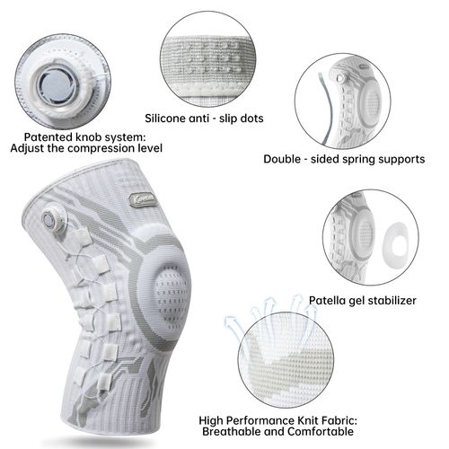 Smart Knee Brace Adjustable Compression with Mechanical Knob - for Stability & Pain Relief & Sports &Daily Use