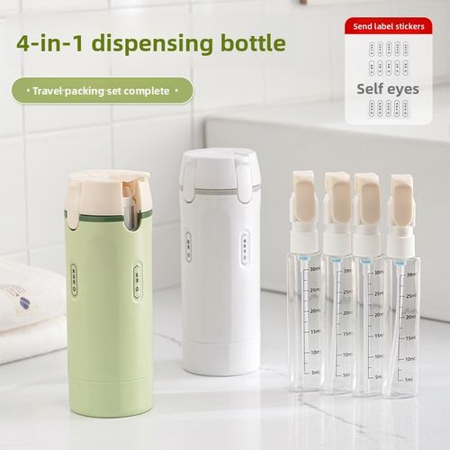 Portable 4-in-1 Travel Bottles Leakproof Toiletry Container for Skincare
