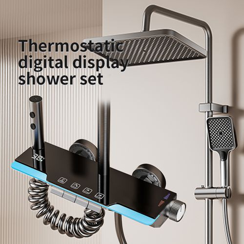 Digital Cold Hot Shower Set with LED Mood Light