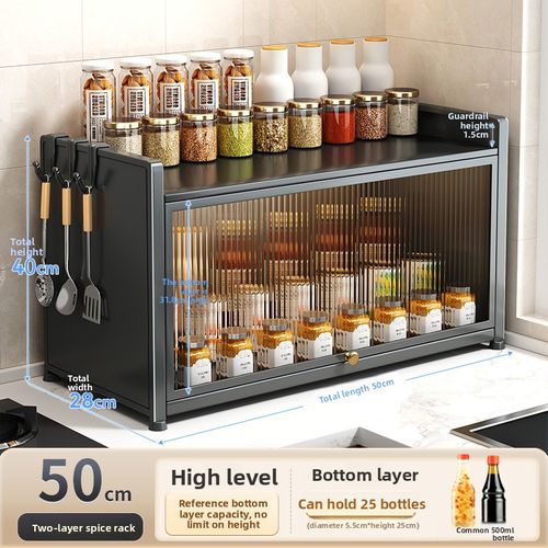 Rack Multi-Function Countertop with Cover Dustproof Rustproof Organizer Cabinet