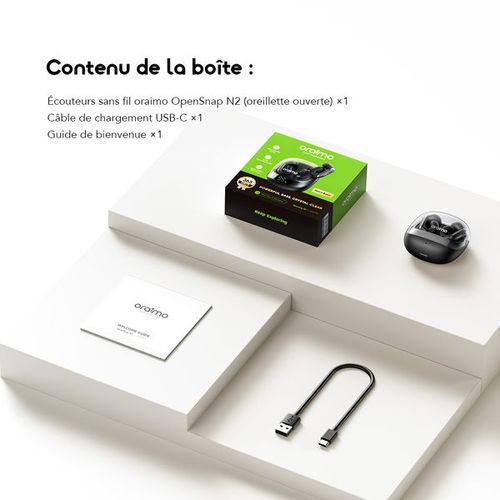 Les écouteurs sans fil ouverts raimo OpenSnap N2 prennent en charge la charge rapide et le contrôle adaptatif du volume.