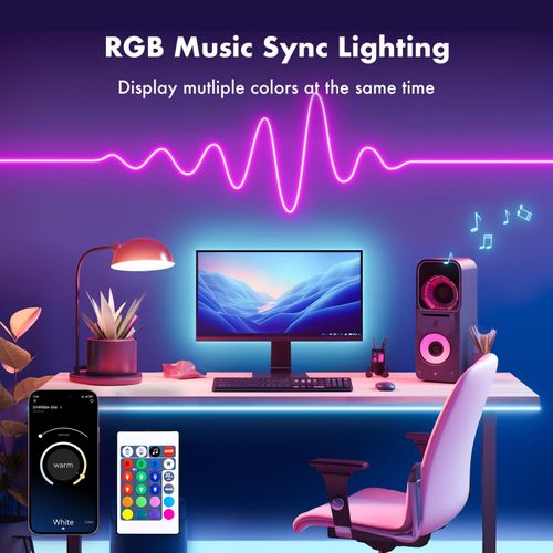 15M RGB LED Strip Lights - APP Remote, Music Sync