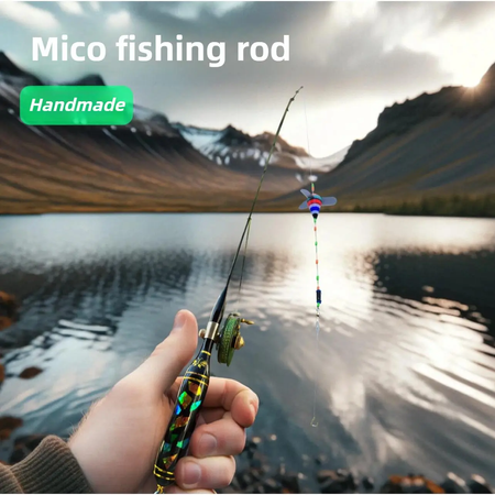 🇲🇦🔥 Mini-canne à pêche compacte – pêchez n'importe où, n'importe quand – inclut un fil ultra-résistant et un appât – Paiement à la livraison 🔥🎣🐟🛒