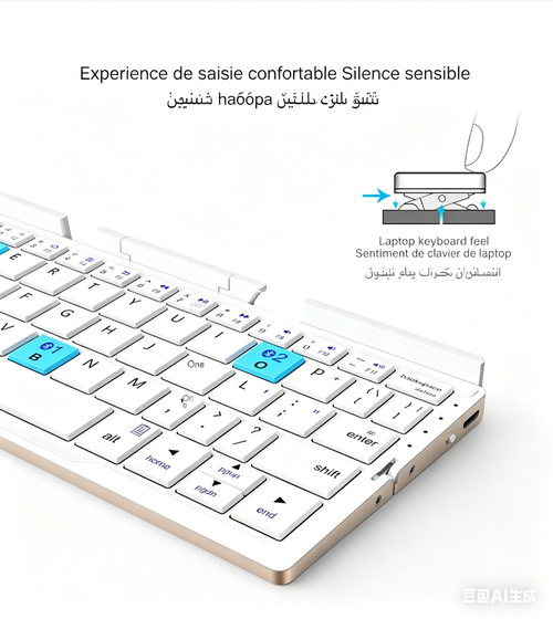 Clavier Bluetooth pliable aluminium support pour téléphone