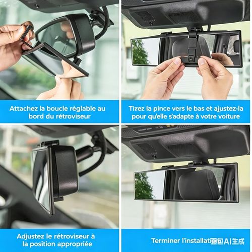 Rétroviseur panoramique convexe universel de 11,81 pouces