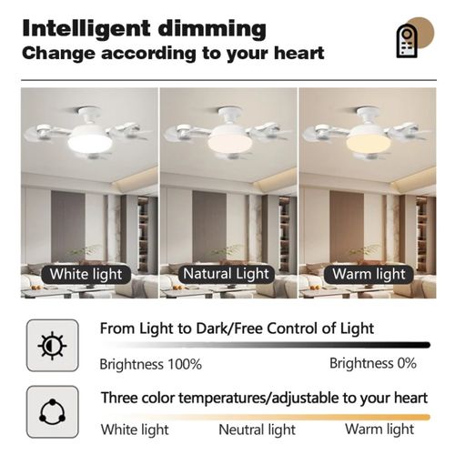 Ceiling Fan Light Creative Drone Shaped LED Fan Lights Remote Control Dimming Silent Living Room Bedroom Home Elec