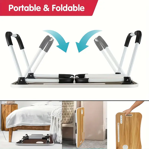 Multifunctional Foldable Bed Laptop Desk with Cup Holder Drawer