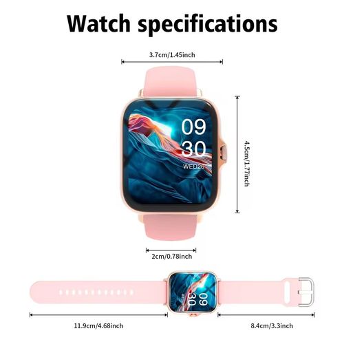 Smartwatch: Pedometer, call function, Bluetooth, reminders, camera, phone monitoring, heart rate monitoring