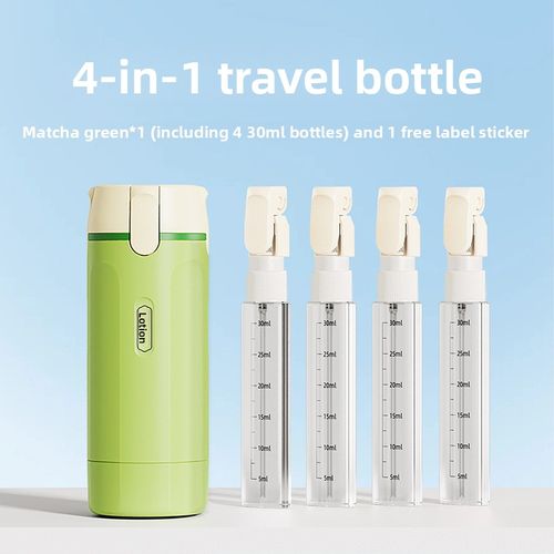 Portable 4-in-1 Travel Bottles Leakproof Toiletry Container for Skincare