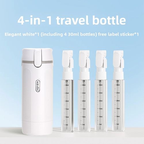 Portable 4-in-1 Travel Bottles Leakproof Toiletry Container for Skincare