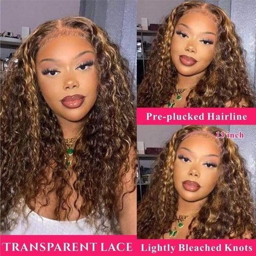 European and American women's fashionable synthetic wig with long brown curly hair