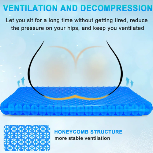 High Quality TPE Gel Double-Layer Chair Cushion Soft & Durable Breathable & Cooling Office Chair Pad Waist Support Wholesale