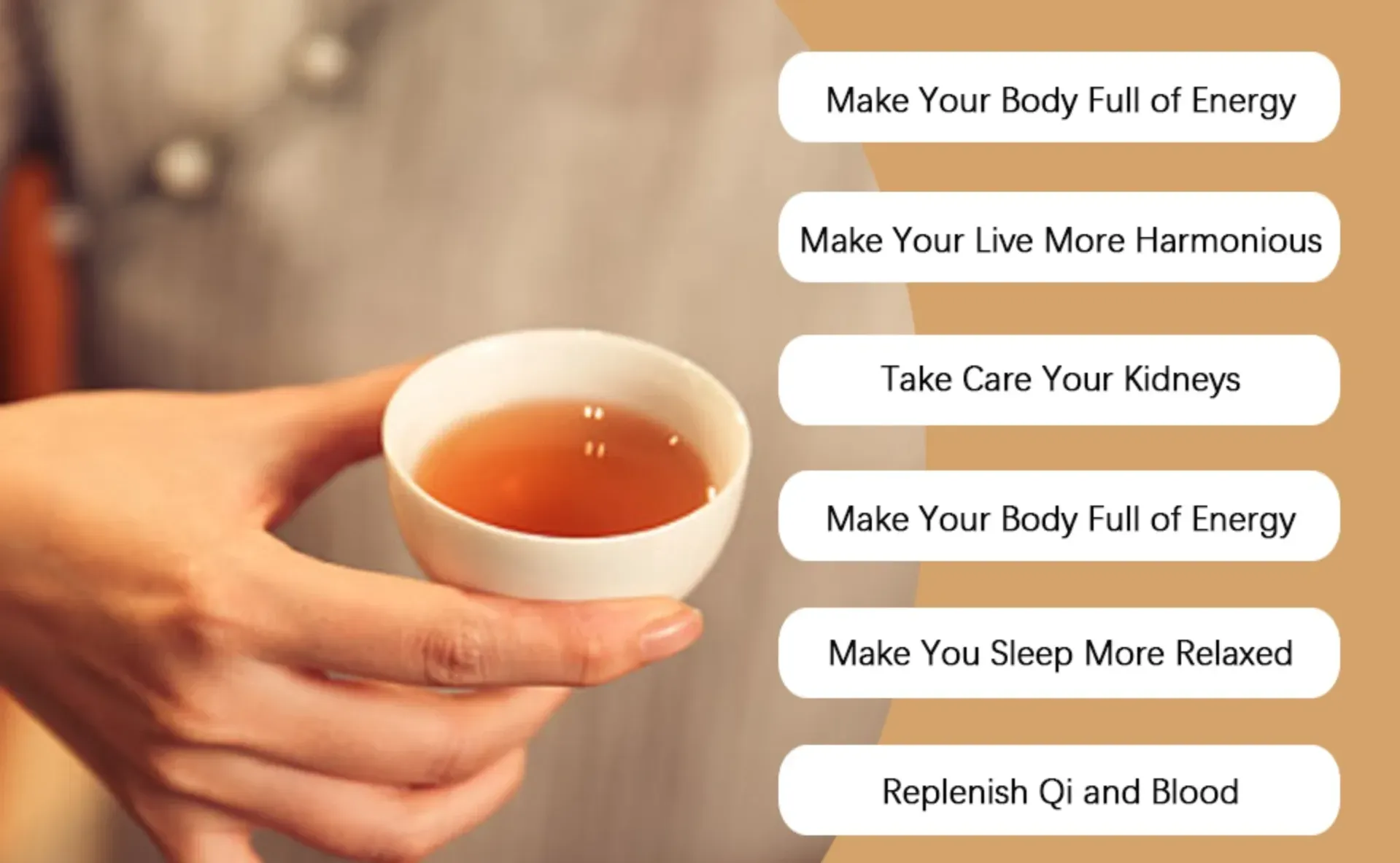 Blended Five Treasure Ginseng Flavor Tea Bagged and Bottle-Packed Premium Tea