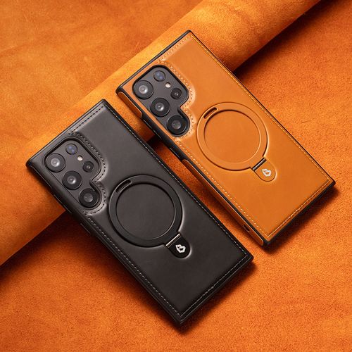 For S25 Plus Mobile Phone Case Business Leather Bracket Magnetic Charging S22Plus Drop-proof Protective Case S24Utra