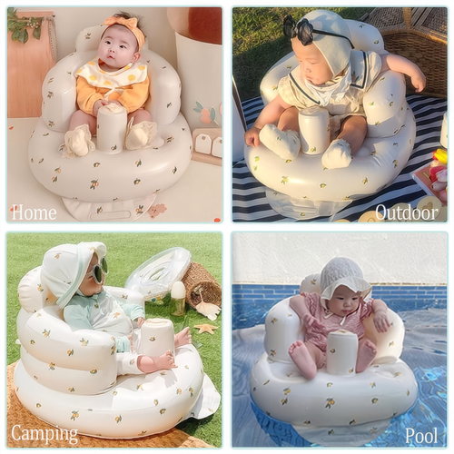 Built-in air pump baby back support sofa baby inflatable chair baby folding inflatable sofa study chair