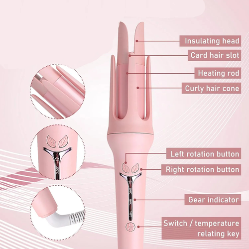 32mm Fully Automatic Curling Iron, Negative Ion Non-damaging Hair groove Electric Curling Iron, Big Wave Hair Perming for Women